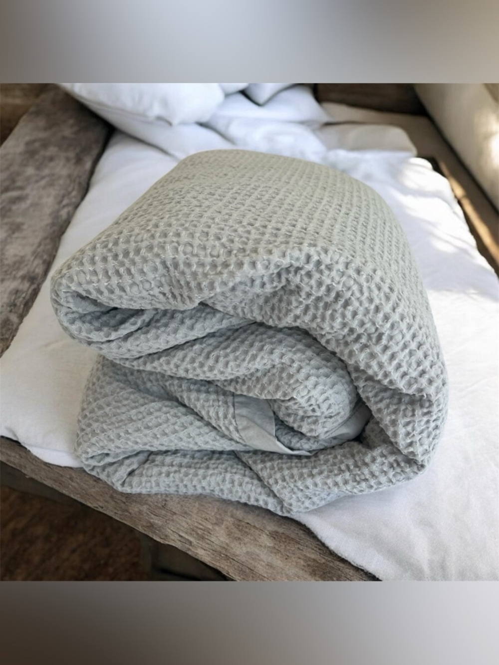 Threshold Full/Queen Washed Waffle Weave Cotton Duvet Cover Grey Gray
